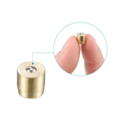 Brass Push Button Oil Cup for Lubrication Systems Ball Oiler 6x6mm with close-up view of mechanism and size reference