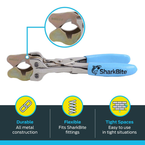 Pro Push To Connect Disconnect Tool For 3/8 Inch To 1 Inch Fittings On PEX Copper CPVC PE-RT HDPE Pipes, durable brass tool
