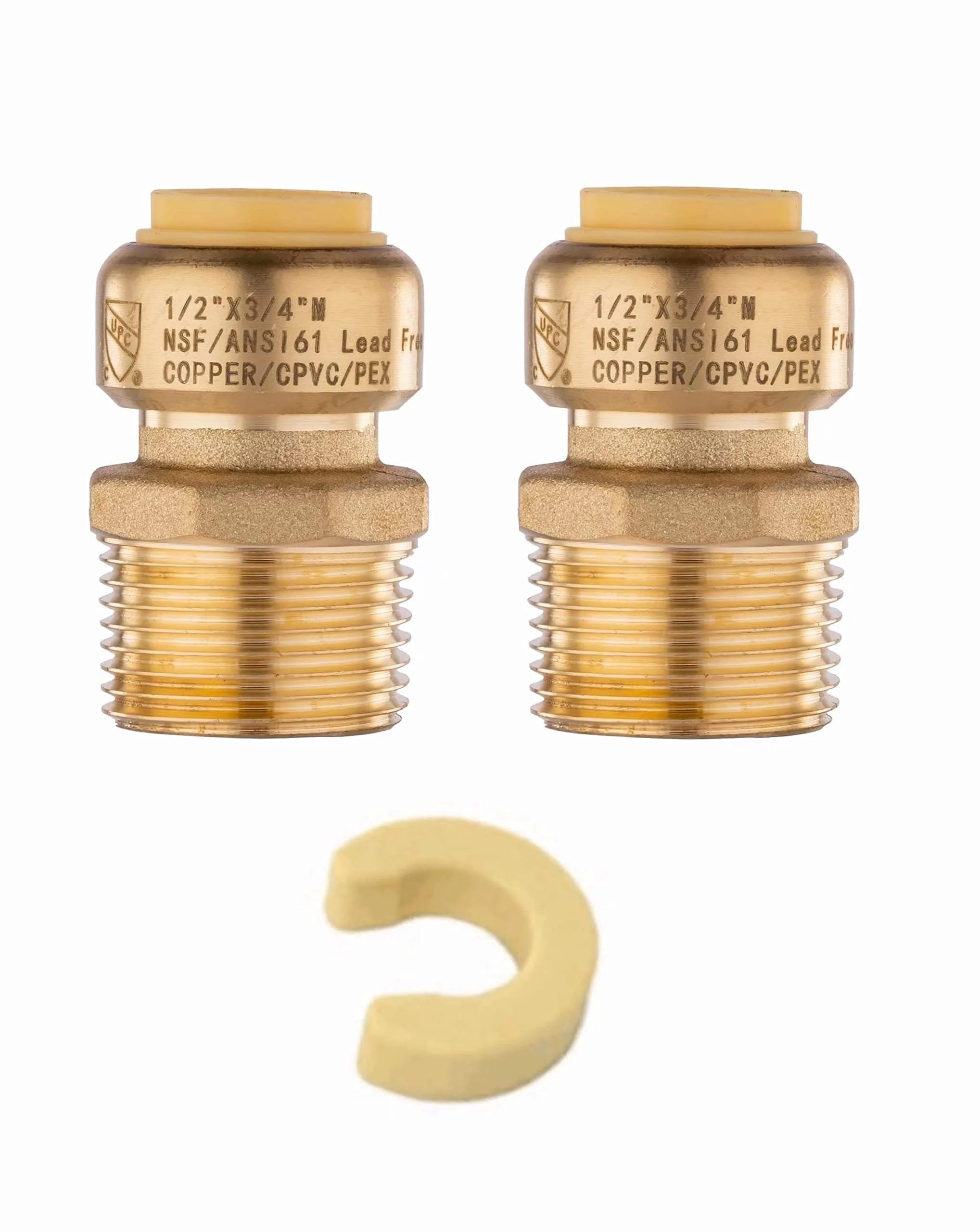 Two Pack Push Fit Half Inch To Three Quarter Inch Male...