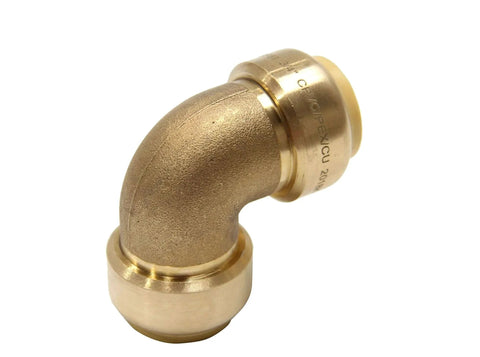 EFIELD 1/2 Inch Push Fit Fitting Elbow for PEX Copper and CPVC Connectors in bundle pack of 10, no tools needed, brass construction