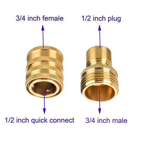 Pressure Washer Adapter Kit M22 14mm To Three Eighth Inch Quick Connect And Three Quarter Inch To One Half Inch Quick Disconnect Eight Pack