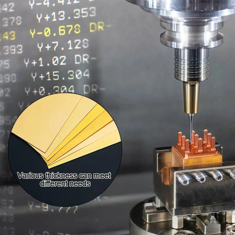 Brass Shim Stock Assortment 1 Inch By 6 Inch 6 Pieces With Thicknesses 0.002 0.004 0.006 0.008 0.012 0.016 Inches with CNC machine