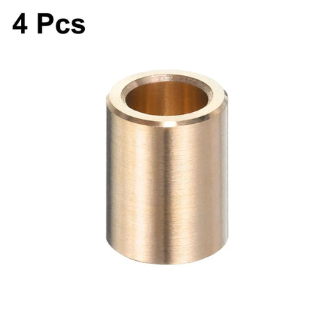 Set Of Four Self Lubricating Brass Sleeve Bearings With 1/4 Inch Bore 3/8 Inch Outside Diameter And 1/2 Inch Length For Linear Motion