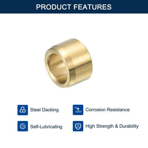 Cast Brass Sleeve Bearing One Quarter Inch Bore Three Eighths Inch Outer Diameter One Quarter Inch Length Self Lubricating Plain Shaft Bushing Two Pack