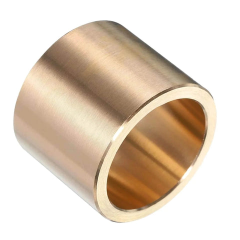 Close-up of a Sleeve Bearing Brass Bushing Oilless Self Lubricating with one inch bore, used in precision machinery and robotic applications.
