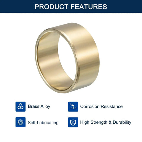 Brass Sleeve Bearing Two Inch Bore Two And One Quarter Inch Outer Diameter Two Inch Length Self Lubricating Cast Brass Bushing