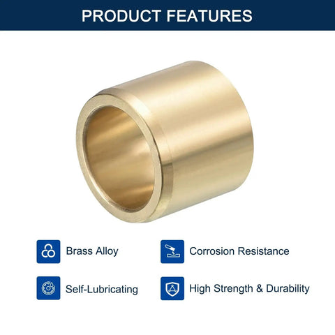 Brass Sleeve Bearing Set Three Quarters Inch Bore One Inch Outer Diameter Seven Eighths Inch Length Self Lubricating Plain Shaft Bearings
