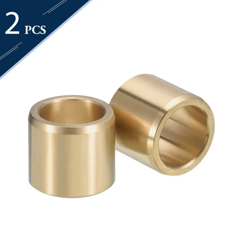 Two-pack of three quarter inch bore sleeve bearing with one inch outer diameter and length in cast brass self-lubricating bushing