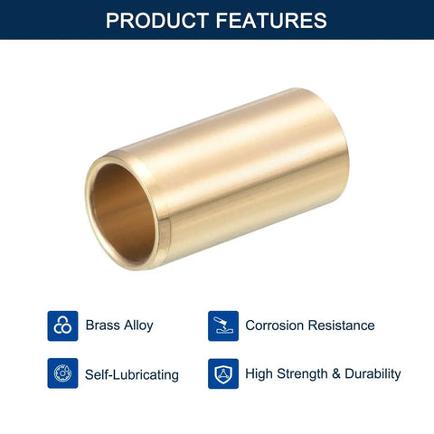 Self Lubricating Cast Brass Sleeve Bearing One Half Inch Bore Five Eighths Inch Outer Diameter One And A Quarter Inch Long Plain Shaft Bushing