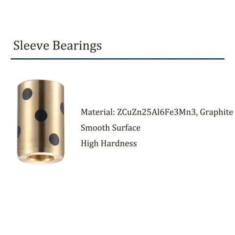 2 Pcs Sleeve Bearings 8x15x24mm Wrapped Oilless Brass Bushings for Machinery Hydraulic Systems