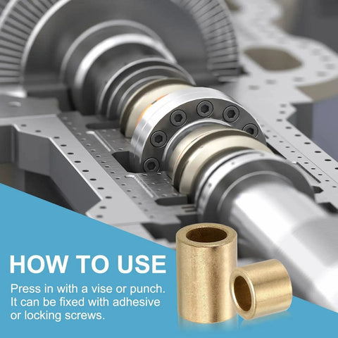 Self Lubricating Brass Sleeve Bearings 5mm Bore 9mm OD 12mm Length Pack of 8 in mechanical assembly
