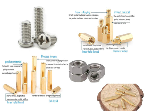 290 Piece M2.5 Hex Brass Spacer Standoff Kit With Screws And Nuts For Motherboard And Electronics Copper Yellow And Stainless Steel Assortment
