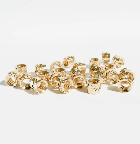 Brass Heat Set Threaded Inserts For 3D Printing And Plastic Parts M6 Internal Threads 8mm Outer Diameter 5mm Length Knurled, 50 Pieces