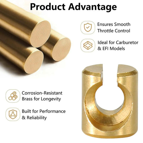 Harley Throttle Idle Cable Ferrules brass material showing guide nut design for carburetor and EFI models