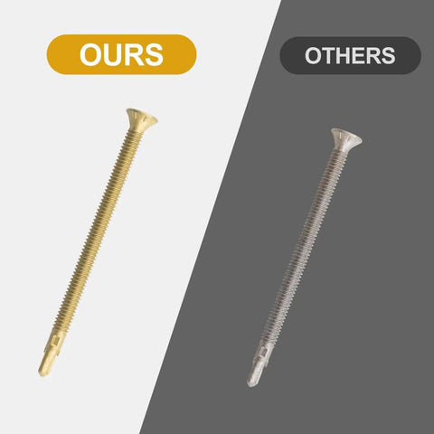 Comparison of 14 x 4 Inch Reamer Tek Torx Star Head Self Drilling Screws with T30 Head Brass and a similar alternative.