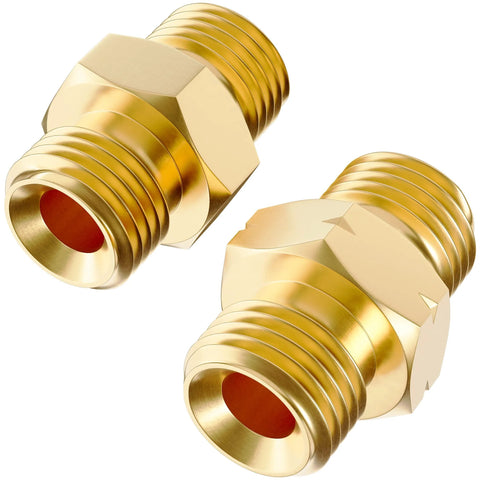 Brass welding hose coupler adapters pair, 9/16-18 LH/RH, for oxygen acetylene twin hose