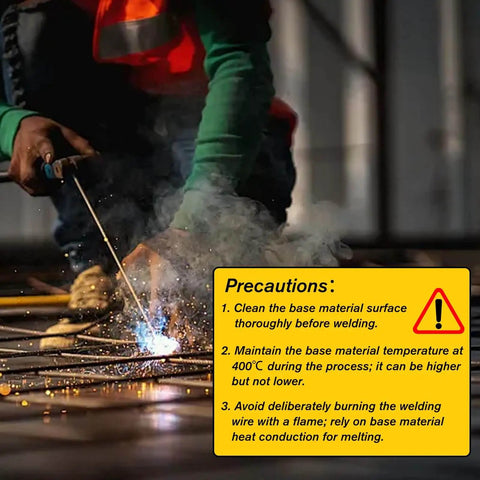 Person brazing with Aluminum Brazing Rods Set Of Fifty No Flux Required Low Melt Welding Rods For All Position Welds 716 To 752 Fahrenheit