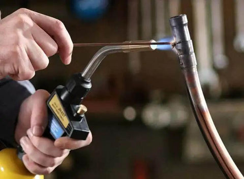 Copper Phosphorus Brazing Rods For HVAC And Refrigeration Repairs Fifteen Point Seven Inches Long Flux Coated BCuP 2 used with torch