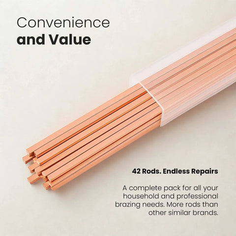 42 Pcs BCuP-5 15 Percent Silver Brazing Rods For HVAC Refrigeration And Industrial Welding Pro Grade Flat Phosphorus Copper