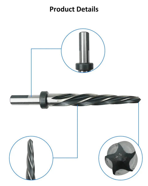 Pro Grade 5/8 Inch Bridge Reamer Drill Bit With 1/2 Inch Shank HSS Taper Chucking Reamer For Steel Metal Wood Alloys Deburring