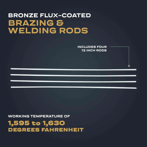 Bronze Flux Coated Brazing And Welding Rods For Everyday Repairs On Steel Cast Iron And Copper Four 12 Inch Rods