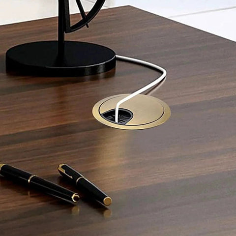 Bronze Desk Grommets 4 Pack 2 Inch Diameter Cable Hole Covers With Hole Saw in office desk