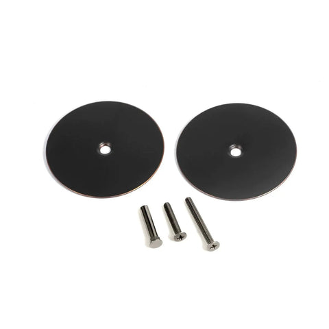 Oil Rubbed Bronze Door Hole Cover Plate Set fills unused knob and deadbolt openings on interior doors, boosting security and privacy while a neat, finished look; includes two 66mm plates and screws to fit 12-54mm holes.