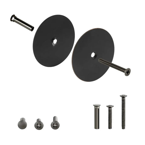 Oil Rubbed Bronze Door Hole Cover Plate Set fills unused knob and deadbolt openings on interior doors, boosting security and privacy while a neat, finished look; includes two 66mm plates and screws to fit 12-54mm holes