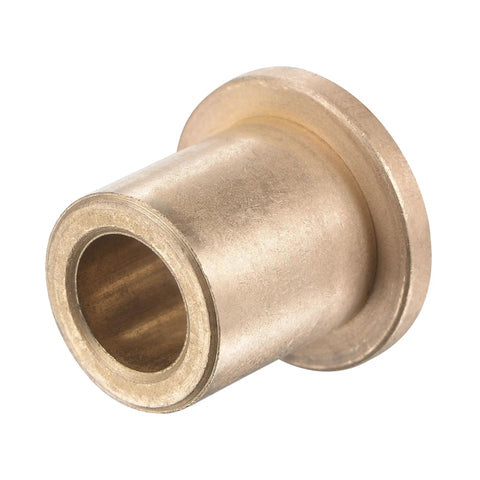 Self Lubricating Sintered Bronze Flange Sleeve Bearing 10mm Bore 16mm Outer Diameter 20mm Length 22mm Flange Diameter 3mm Flange Thickness Two Pack Low Maintenance High Wear Resistant Corrosion Resistant For DIY Projects And Small Machinery