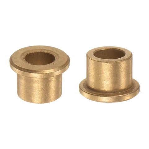 2 Pack Bronze Oilless Flanged Sleeve Bearings 12mm x 18mm x 16mm For Equipment And Machinery Use Gold Tone Maintenance Free Low Noise