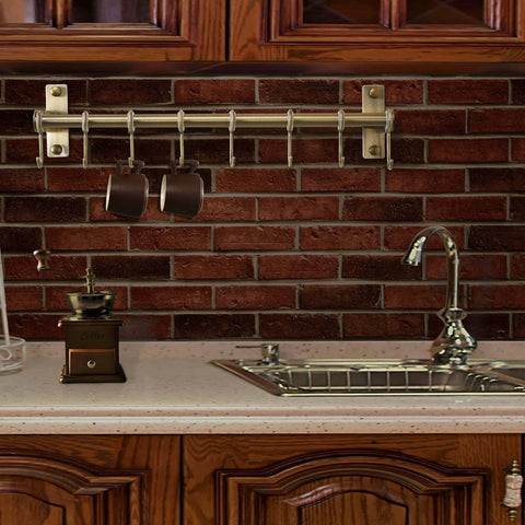 Bronze Pot Rack - Pots & Pans Hanging Rack with 8 Hooks, Double Bars above kitchen sink, wall mounted, Pack of 2