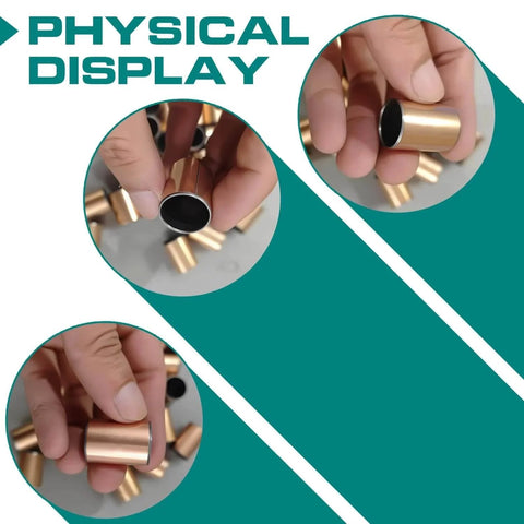 20 Pack Sleeve Bearings 8mm Bore 10mm Outer Diameter 6mm Length Oilless Self Lubricating Bronze Bushings in hand