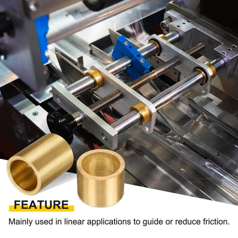 Self Lubricating Sintered Bronze Sleeve Bearings 25mm Bore By 32mm OD By 40mm Length shown in machinery setup