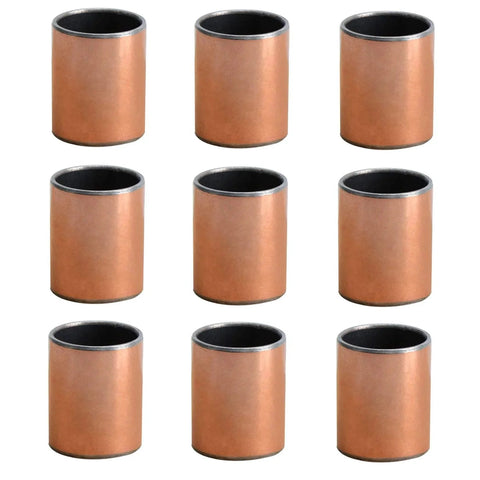9 bronze sleeve bearings for sliding applications, 14mm bore, 16mm outside diameter, high load capacity, wear resistance, image front view