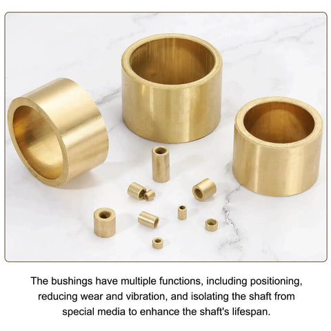 30 Pcs Self Lubricating Sintered Bronze Sleeve Bearings 5mm Bore 9mm OD 10mm Length For Smooth Low Friction In High Temp Applications By Uxcell. Various sizes on display.