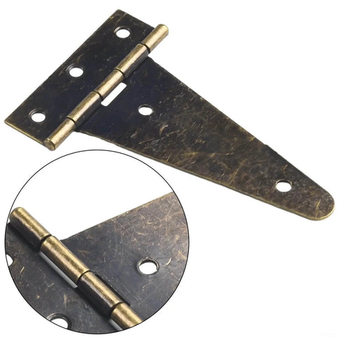 Set Of 2 Heavy Duty Bronze T Hinges For Barn Doors Cabinets Wooden Boxes And More 10.1 By 6 Centimeter Galvanized Iron