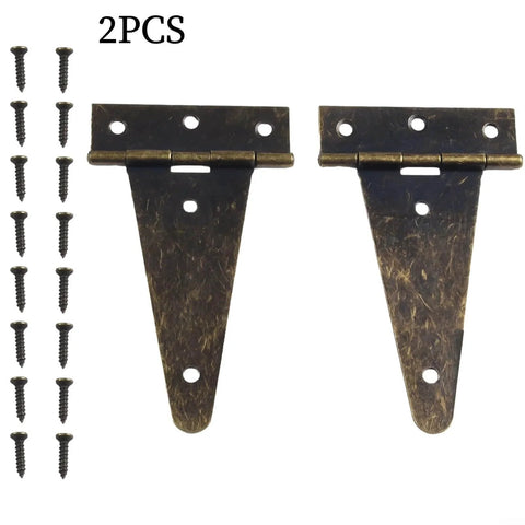 Set Of 2 Heavy Duty Bronze T Hinges For Barn Doors Cabinets Wooden Boxes And More 10.1 By 6 Centimeter Galvanized Iron