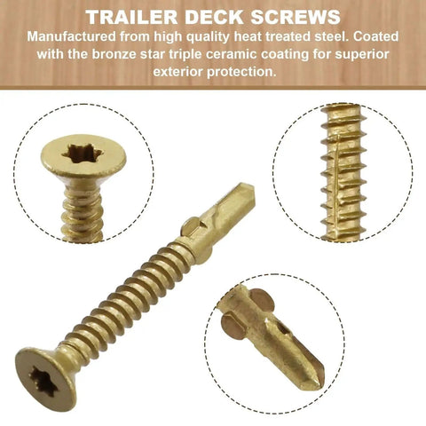 Wood To Metal Self Tapping Screws Size 10 One And Five Eighths Inch Pack Of 130 Reamer Tek Torx Star Head Self Drilling