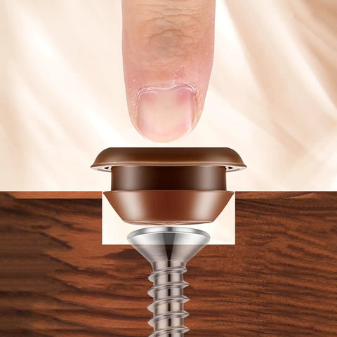 Finger pressing 20 Pack Screw Hole Plugs For Three Eighths Inch Holes Door Sill Caps Conceal Screw Heads On Thresholds Brown