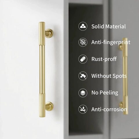 5 Inch Hole Center Cabinet Pulls 10 Pack Brushed Brass Solid Zinc Alloy Hardware For Cabinets Cupboards And Furniture