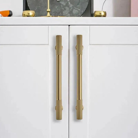 2 Pack 6 Inch Hole Center Brushed Brass Cabinet Pulls For Drawers Dressers And Cabinets Heavy Duty Solid Hardware