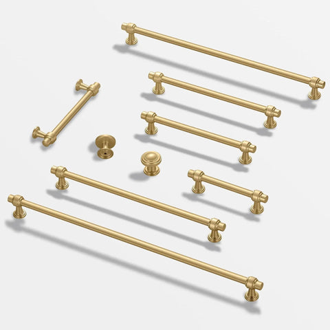 10 Pack 15 Inch Hole Center Brushed Champagne Bronze Modern Cabinet Pulls layout on white background