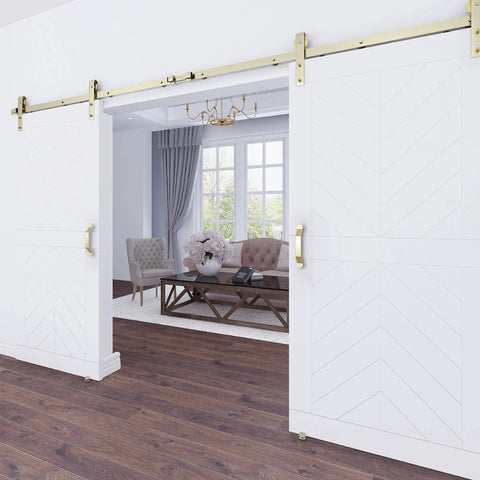 Interior Sliding Barn Door Hardware Charleston Pull 10 Inch Brushed Gold Pack Of 2 for wood interior doors installed