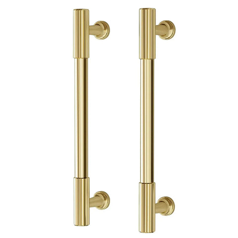20 Pack Brushed Gold Cabinet Handles Five Inch Kitchen Cabinet Pulls shown in brushed gold zinc alloy with one piece design