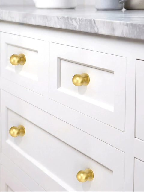 Set Of 10 Brushed Gold Cabinet Knobs 1 Inch Zinc Drawer Pulls For Kitchen Cabinets And Dresser Drawers With Easy Install And Scratch Resistant Finish