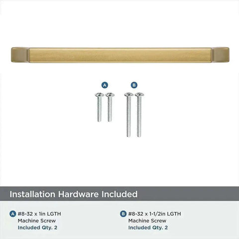 Square Brushed Gold Cabinet Pulls 2 Pack 6 Inch Center To Center Heavy Duty Zinc Alloy Handles with included screws
