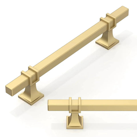 10 Pack Brushed Gold Cabinet Pulls 5 Inch 128mm Kitchen Cabinet Handles For Doors And Drawers, durable metal, modern design