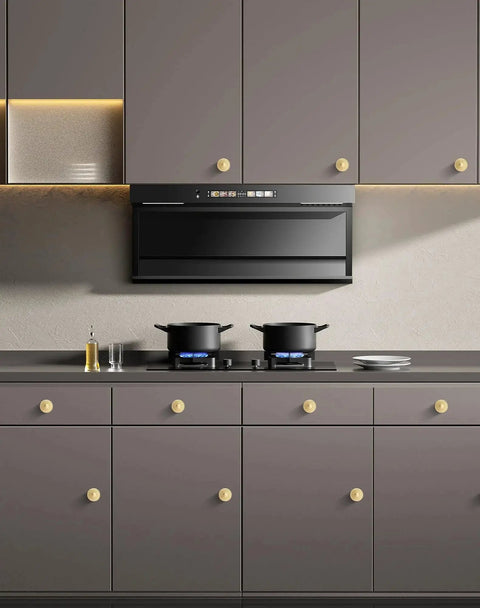 Brushed Gold Kitchen Cabinet Knobs 10 Pack Zinc Alloy Single Hole Round Drawer Pulls For Cabinets And Dressers installed on modern cupboards.