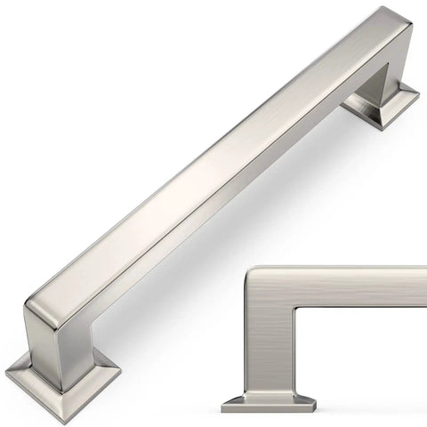10 Pack Brushed Nickel Cabinet Pulls 5 Inch 128mm Long Kitchen Cabinet Handles for Drawers and Cabinets Durable Alloy Hardware Smooth Finish