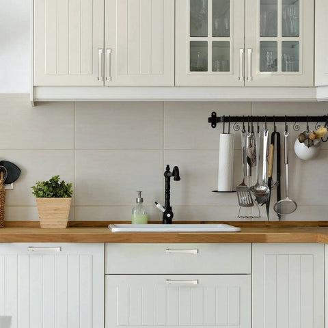 10 Pack Brushed Nickel Cabinet Pulls 5 Inch 128mm Long Kitchen Cabinet Handles Easy Install on White Cabinets